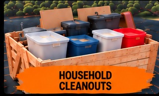 Household cleanout items in a Trash Pallet