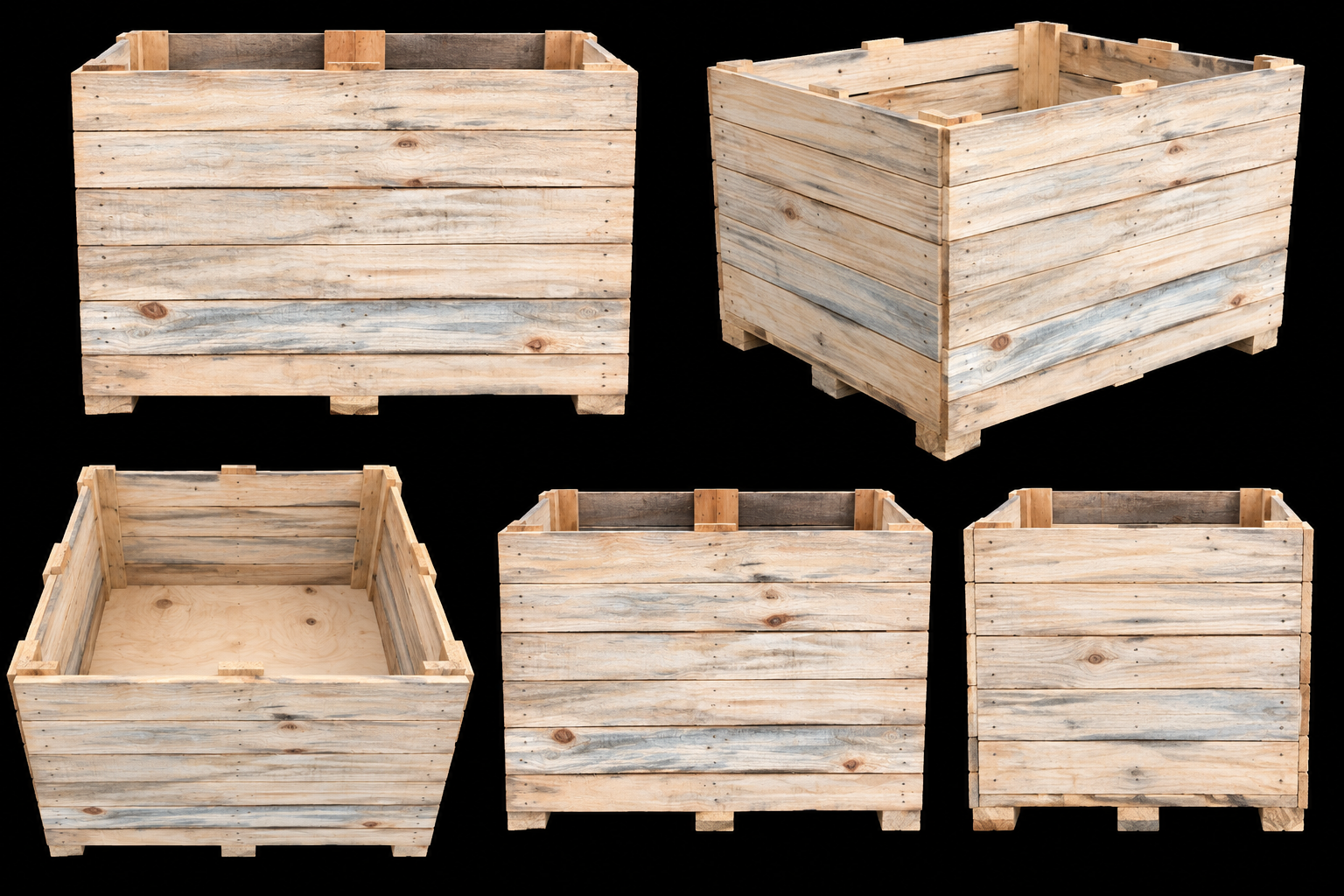 Average size wooden Trash Pallet container
